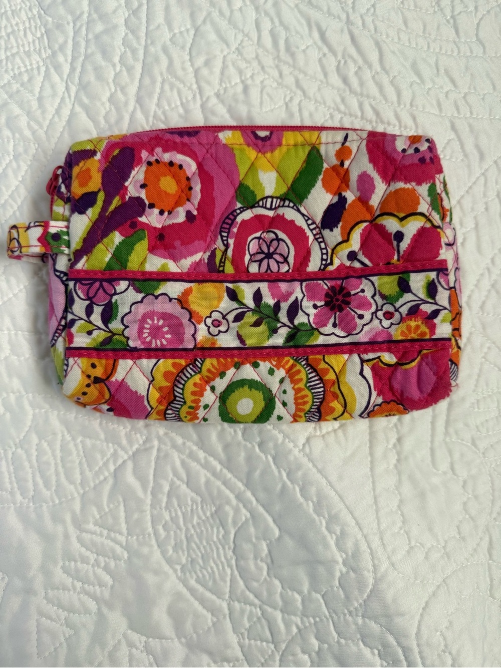 Vera Bradley Cosmetic Bag Waterproof Lined Makeup Pouch Retired Floral Print